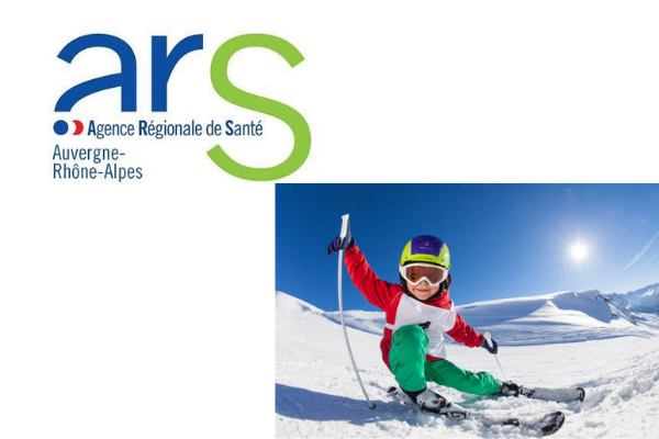 Logo ARS et enfants qui skis