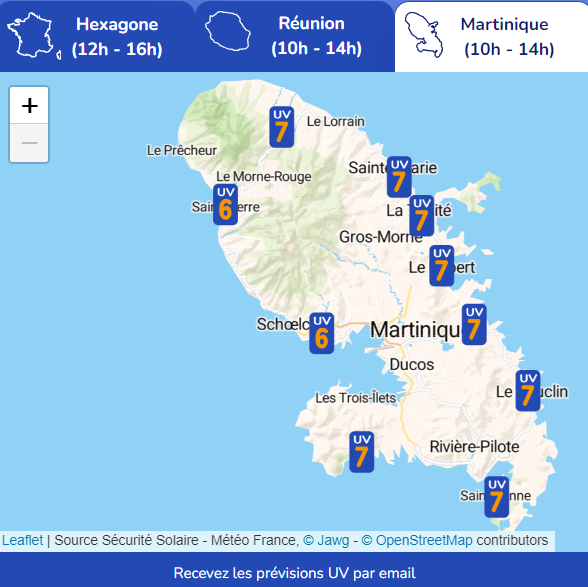 Martinique carte UV